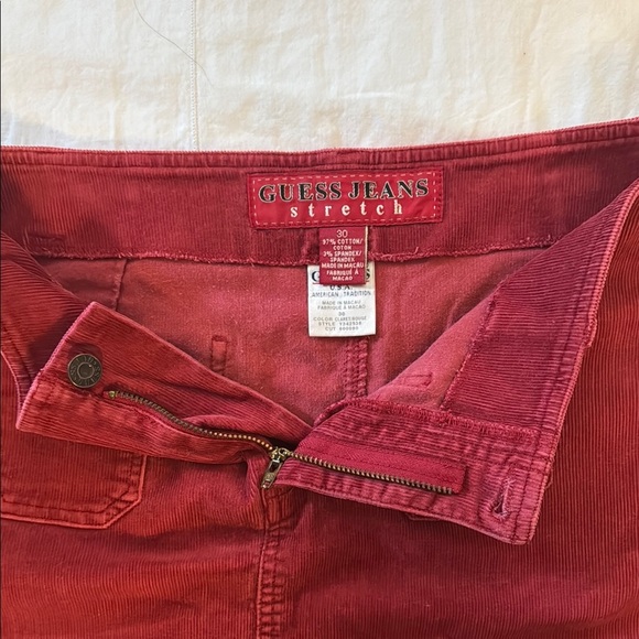 Guess Corderoy Stretch Red Denim Mini Skirt. Size 30. Excellent condition! - Picture 7 of 8